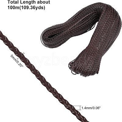 Braided Imitation Leather Cords OHAR-WH0016-27B-1