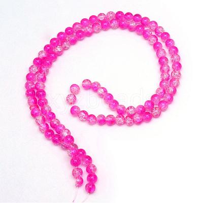 Baking Paint Crackle Glass Bead Strands CCG-S001-6mm-M-1