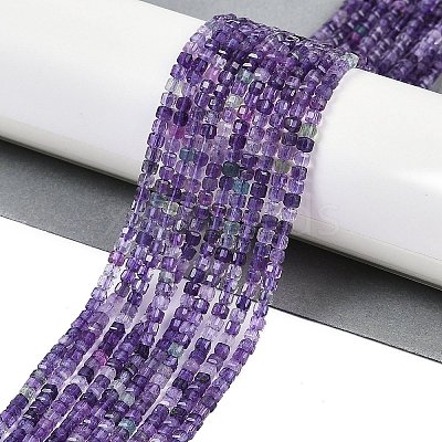 Natural Purple Fluorite Beads Strands G-P553-E02-02-1