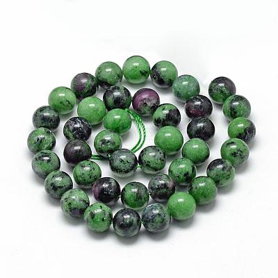 Natural Ruby in Zoisite Beads Strands G-R446-6mm-25-1