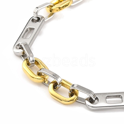 201 Stainless Steel Oval Links Chain Necklace NJEW-F22-39G-GP-1