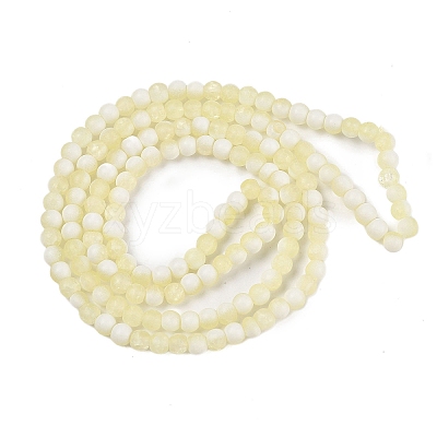 Frosted Crackle Glass Beads Strands GLAA-U001-8mm-M11-1
