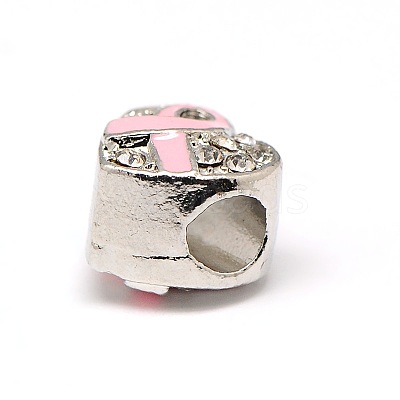 Platinum Plated Alloy Rhinestone European Beads X-MPDL-A023-B05-1