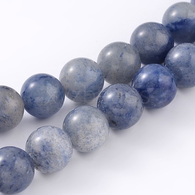 Dyed & Heated Natural Blue Aventurine Round Bead Strands X-G-M248-8mm-01-1