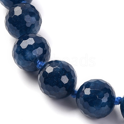 Star Cut Round Natural Jade(Dyed & Heated) Beaded Necklaces for Women G-B122-03B-1