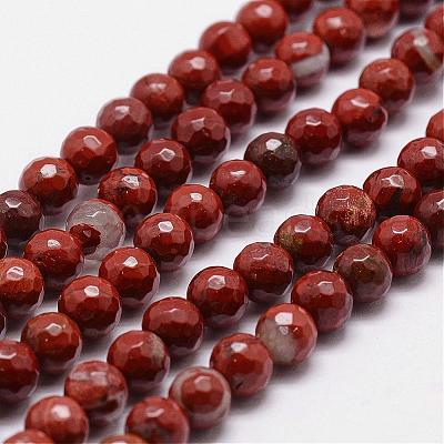 Natural Red Jasper Beads Strands G-D840-50-6mm-1