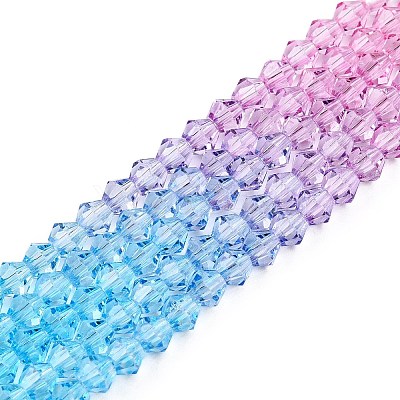 Gradient Color Baking Paint Glass Bead Strands DGLA-A039-T2mm-A07-1