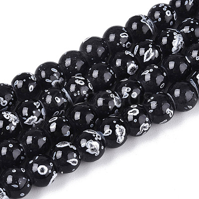 Baking Paint Glass Beads Strands DGLA-N015-6mm-10-1
