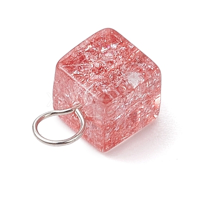 Crackle Glass Charms PALLOY-JF02896-1