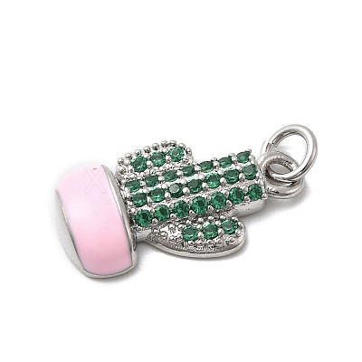 Brass Micro Pave Cubic Zirconia Pendants KK-A278-01A-02P-1