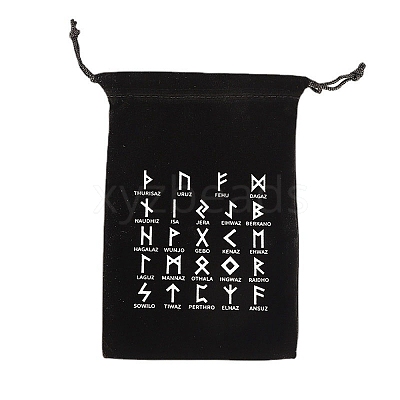 Runes Velvet Jewelry Storage Drawstring Pouches LS-WICR-PW0007-04A-1