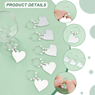 24Pcs Mirror Surface Acrylic Wine Glass Charms AJEW-BC00007-1