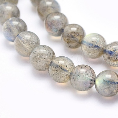 Natural Labradorite Beads Strands G-O166-08-6mm-1