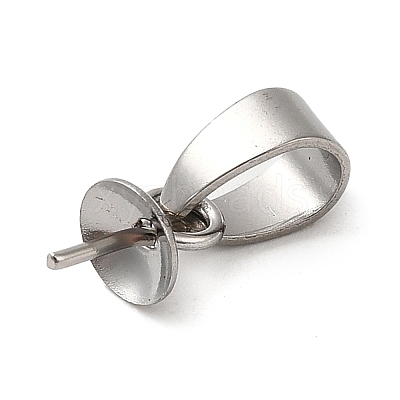 304 Stainless Steel Cup Pearl Peg Bails Pin Pendants STAS-D013-03C-P-1