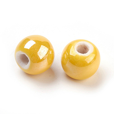 Glazed Porcelain Beads PORC-D001-10mm-16-1