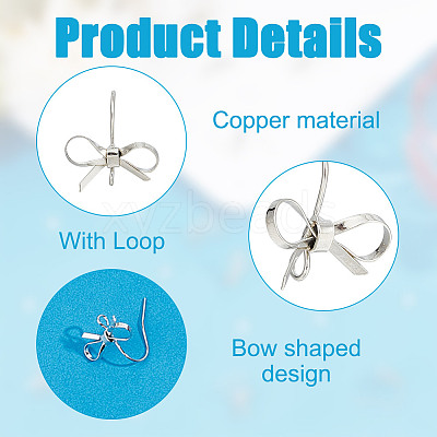 24Pcs Brass Earring Hooks KK-GO0001-46-1