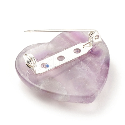 Gemstone Heart Lapel Pin JEWB-BR00073-1