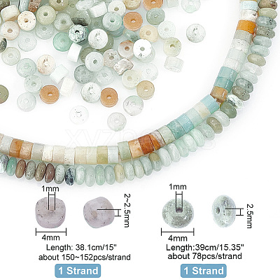 2 Strands 2 Styles Natural Flower Amazonite Beads Strands G-PH0002-31-1