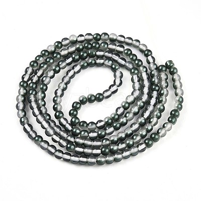 Baking Paint Transparent Glass Beads Strands DGLA-N011-4mm-07-1