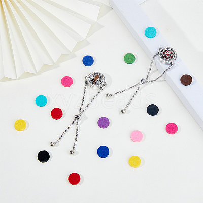 2Pcs 2 Styles 316 Surgical Stainless Steel Rhinestone Diffuser Locket Slider Bracelets BJEW-FI0001-84B-1