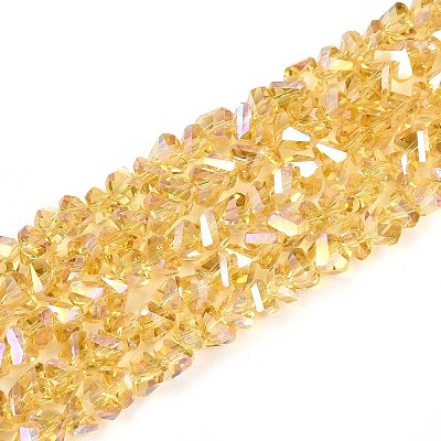 Electroplate Transparent Glass Beads Strands GLAA-N021-4mm-23-1