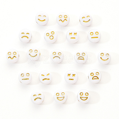 Opaque White Acrylic Beads MACR-YW0001-21A-1