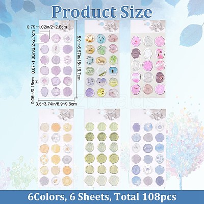 6 Sets 6 Styles PVC Adhesive Stickers DIY-CP0007-61-1