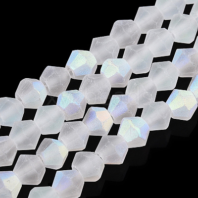 Imitate Austrian Crystal Bicone Frosted Glass Beads Strands EGLA-A039-T6mm-MB13-1