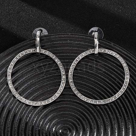 Alloy & Crystal Rhinestone Dangle Stud Earrings EJEW-G467-01P-01-1