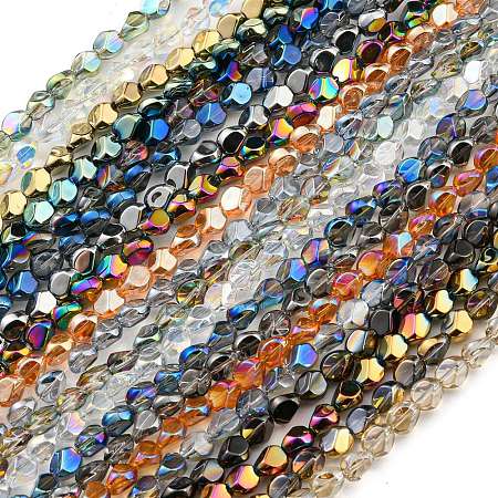 Electroplate Glass Beads Strands EGLA-G037-04A-1