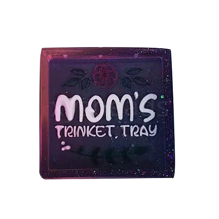Square Mother's Day Word MOM DIY Tray Silicone Molds DIY-G112-02C-1