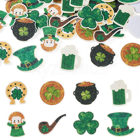 40Pcs 8 Styles Saint Patrick's Day Cloth Polyester Embroider Sew On Patches PATC-TA0001-60-1