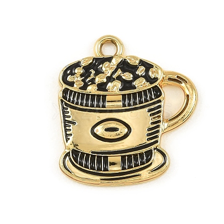 Blended Coffee Alloy Enamel Pendants ENAM-B038-01G-03-1