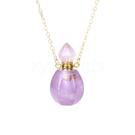 Natural Amethyst Perfume Bottle Pendant Necklace PW-WG2A891-41-1