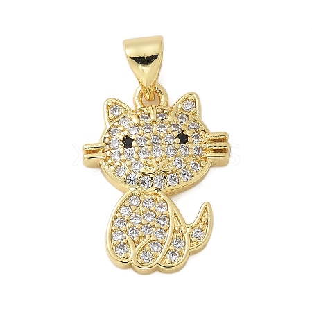 Brass Micro Pave Cubic Zirconia Pendants KK-P293-12G-1