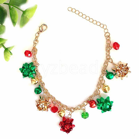 Christmas Alloy Rolo Chain Charm Bracelets WGBF40A-02-1