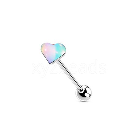 304 Stainless Steel & Acrylic Straight Barbell Tongue Rings FS-WG7AF88-02-1