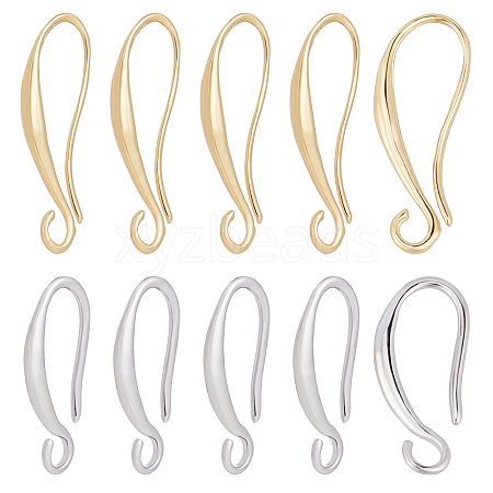 Beebeecraft 20Pairs 2 Style  Brass Earring Hooks KK-BBC0004-30-1