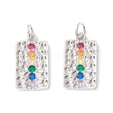 Brass Micro Pave Colorful Cubic Zirconia Pendants KK-B048-02P-1