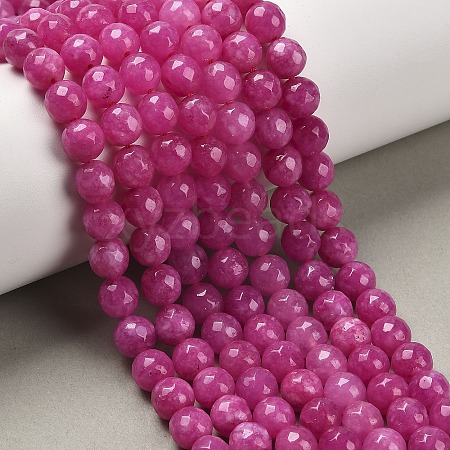 Natural White Jade Bead Strands X-G-R346-8mm-14-1