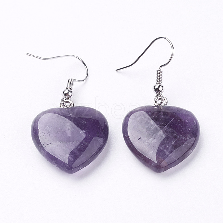 Natural Amethyst Dangle Earrings EJEW-E218-06P-1