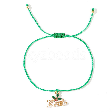 Christmas Alloy Enamel Charm Brided Cord Bracelets ZI9158-4-1