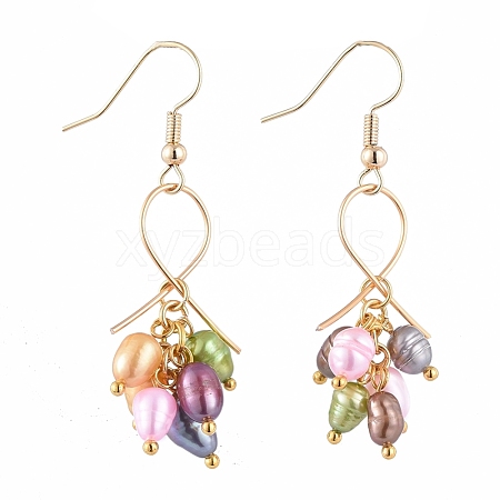 Natural Cultured Freshwater Pearl Dangle Earrings EJEW-JE04135-04-1