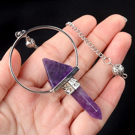 Natural Amethyst Dowsing Pendulum Big Pendants PW-WG0EC10-02-1