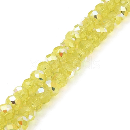 Baking Painted Transparent Glass Beads Strands DGLA-A034-J8mm-B05-1