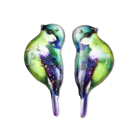 2Pcs Transparent Epoxy Resin Pendants RESI-A044-03A-1