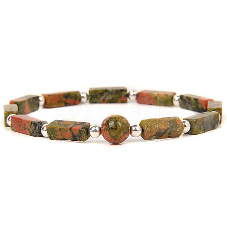 Natural Unakite Stretch Bracelet DP3019-5-1