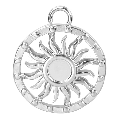 Tarnish Resistant Stainless Steel Pendant Cabochon Settings PW-WG6FFEA-01-1