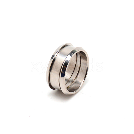 3Pcs 316 Stainless Steel Grooved Finger Ring Settings FIND-WH0105-09A-P-1