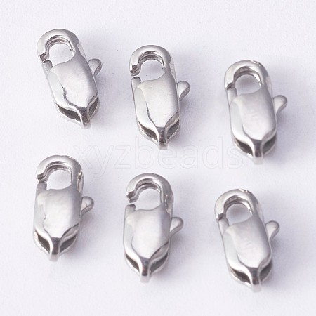 304 Stainless Steel Lobster Claw Clasps STAS-P190-01-1